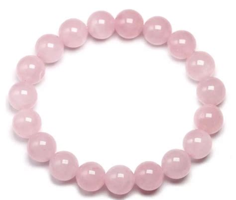 Pulseira De Quartzo Rosa Mm Pedra Natural Elo