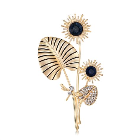 Mignon Fleur Alliage Placage Strass Broches