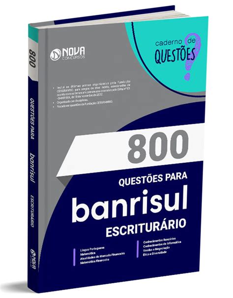 Livro Quest Es Gabaritadas Banrisul Escritur Rio