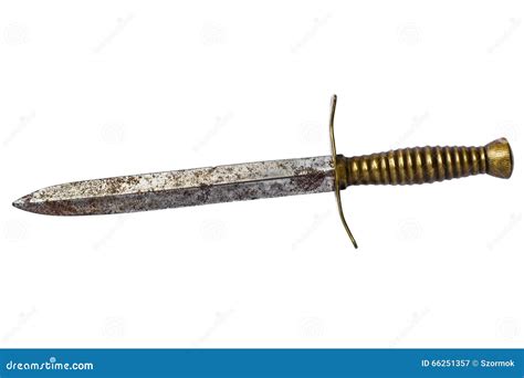 Rusty Dagger On White Stock Image Image Of Metal Open 66251357