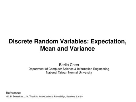 Ppt Discrete Random Variables Expectation Mean And Variance