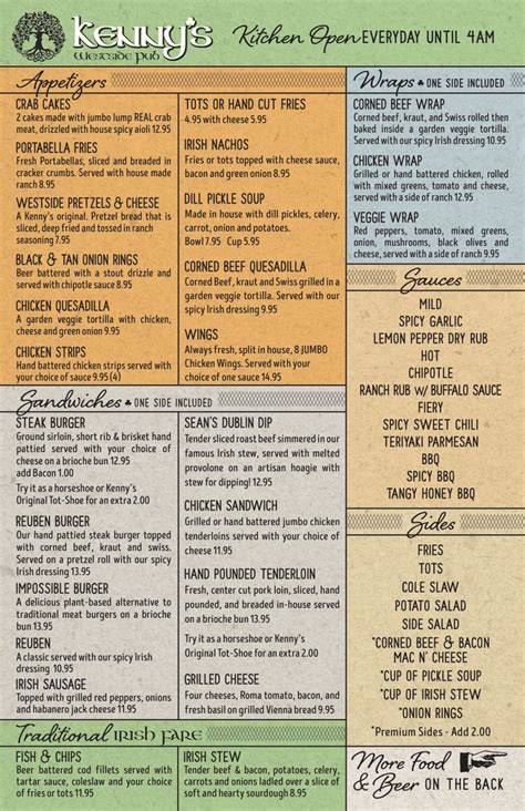 Menu - Kenny's Westside Pub