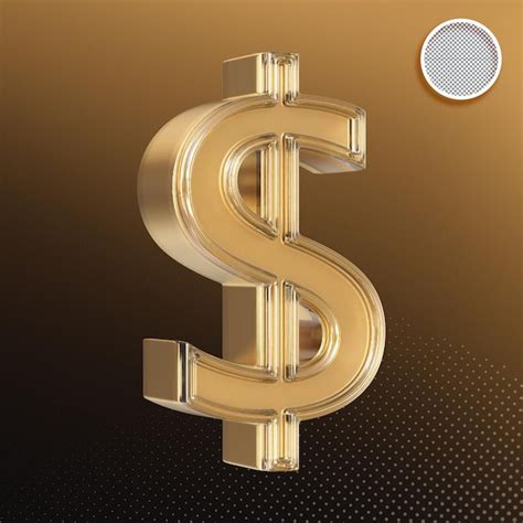 Símbolo De Dólar 3d Em Ouro Psd Premium