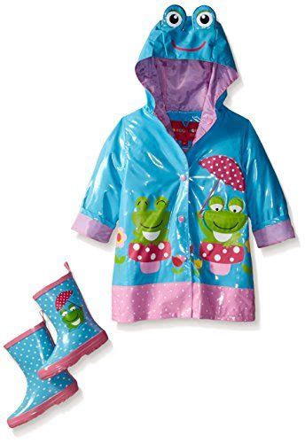 Adorable Frog Rain Jacket And Boot Set For Girls