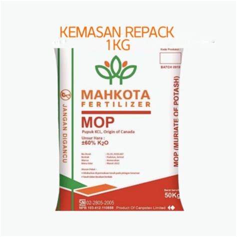 Jual PUPUK KCL MAHKOTA 100 ORIGINAL CANADA REPACK 1KG Shopee Indonesia