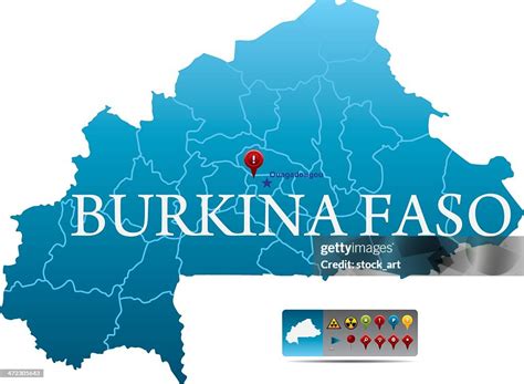 Burkina Faso Map With Navigation Icons High Res Vector Graphic Getty