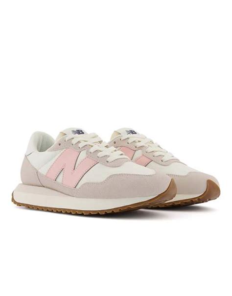 New Balance 237 Trainers In White And Pastel Pink Asos