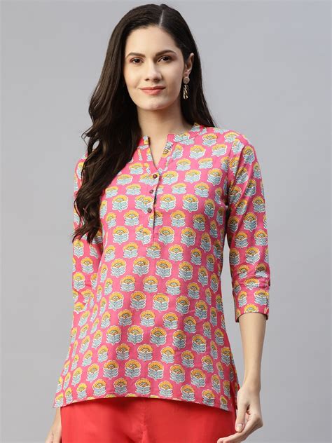 Buy Malhaar Red Mustard Yellow Ethnic Motifs Printed Pure Cotton