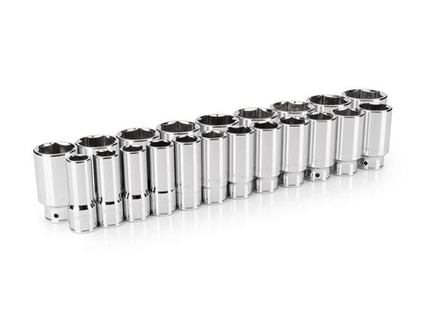 3/4 Inch Drive Deep 6-Point Socket Set, Inch (21-Piece) | TEKTON | SHD93017