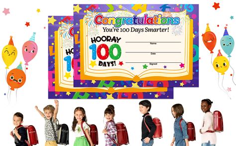 100th Day Of School Certificates Of Award 32pcs 100 Days