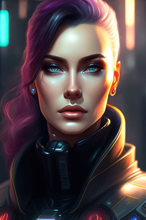 Lexica Cyberpunk Portrait Of Woman As A Cyborg Sci Fi Concept Art