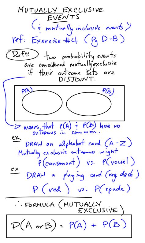 Mutually Exclusive Events Examples In Math