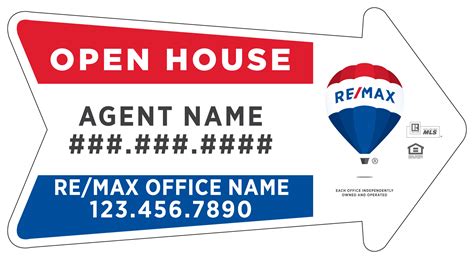 Re Max Arrow Directional Sale Open House Sign