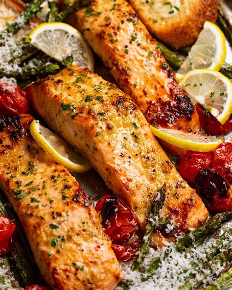 Lemon garlic salmon tray bake – simple & wholesome! | Mano Kitchen