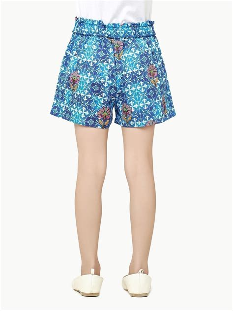 Edenrobe Girls Royal Blue Shorts Egbs22 027 Edenrobe Pakistan