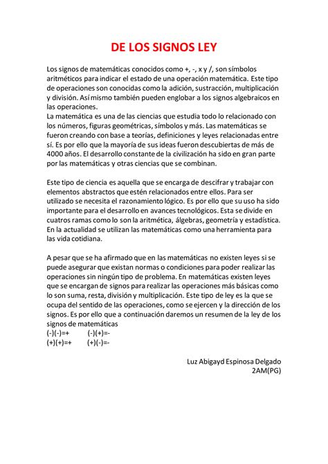 LA LEY DE LOS SIGNOS DE LAS OPERACIONES PDF