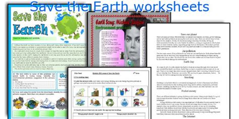 Save The Earth Worksheets