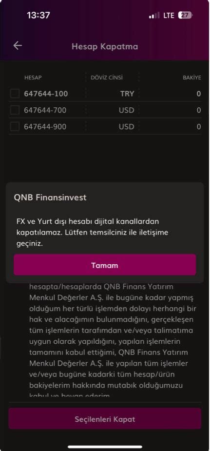 Qnb Finansinvest Qnb Finansbank Nvest Hesap Kapatma Problemi Ikayetvar