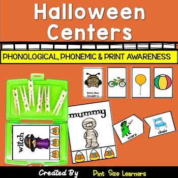 Halloween Phonological Phonemic Print Awareness Center Activities