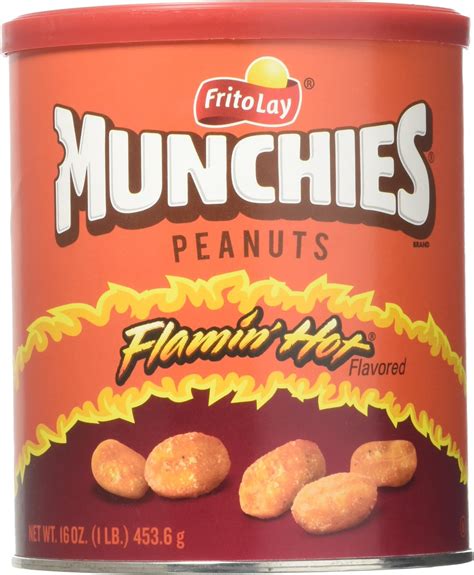 Munchies Flamin Hot Peanuts 16 Oz Canister Grocery