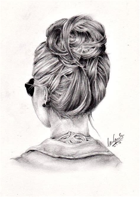 Messy Bun Easy Hair Drawings Drawings Girl Drawing