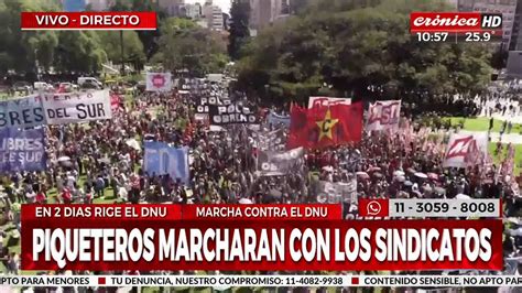 Masiva Marcha Y Protesta Contra El Dnu De Javier Milei Youtube