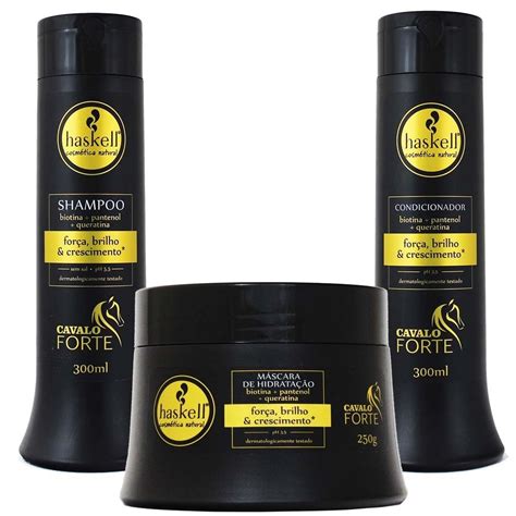 Kit Cavalo Forte Shampoo Condicionador Ml Mascara Haskell R