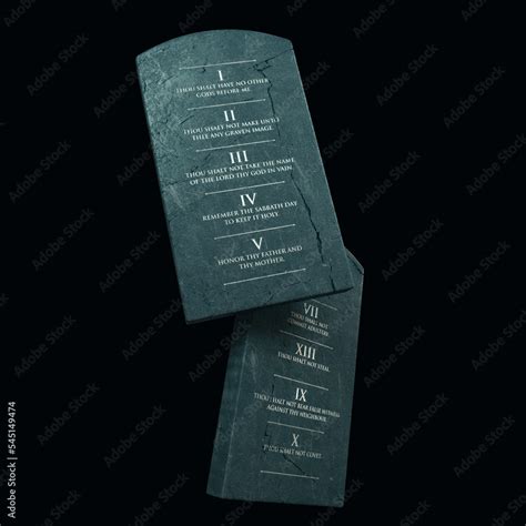 Ten Commandments Stone Tablets Stock Illustration | Adobe Stock