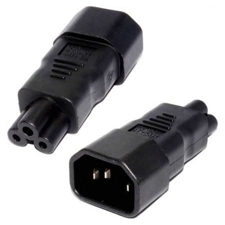 IEC 320 Adapter 3 Poles Socket C14 To Cloverleaf Plug Micky C5 Straight