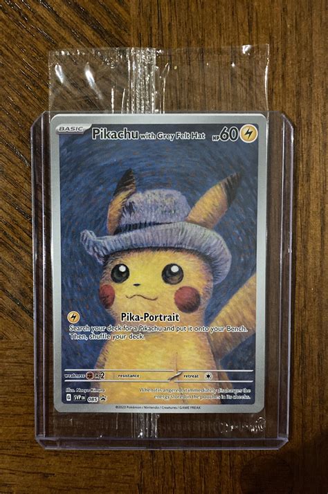 Mavin Pikachu With Grey Felt Hat 085 Promo Card Pokemon X Van Gogh