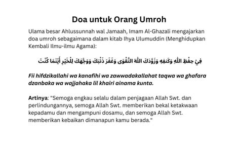 Doa Untuk Orang Umroh Lengkap Agar Diberikan Perlindungan