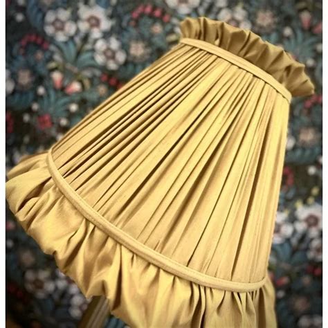 Light Gold Ruffled Fabric Lampshade