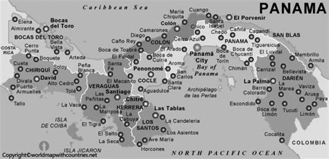 Free Printable Labeled And Blank Map Of Panama In Pdf World Map With