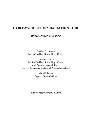 Fillable Online Hesperia Gsfc Nasa Gyrosynchrotron Code Documentation