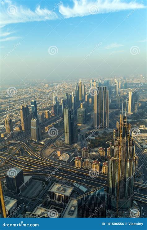 Aerial View Dubai City United Arab Emirates Stock Photo Image Of