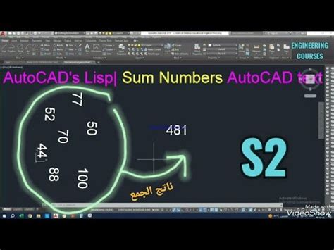 Sum Numbers In Autocad By Free Lisp