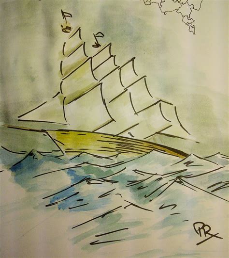 Sketch Daily: Tall ship sailin'