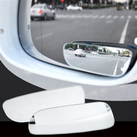 2pcs 360 Degree Adjustable Glass Frameless Car Rearview Rear View