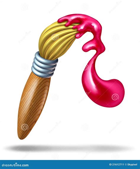 Paintbrush With Glossy Red Paint Splash Stock Illustration