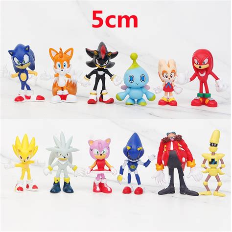 12 Pcs Set 1 PVC Jogo Figuras De Ação Para Sonic the Hedgehog Fãs