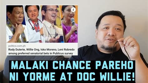 Isko Doc Willie Pasok Sa Top 5 Ng Publicus Senatorial Survey Youtube