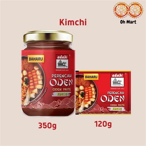 Adabi Perencah Oden Oden Paste Kimchitom Yam 120350g Shopee Malaysia