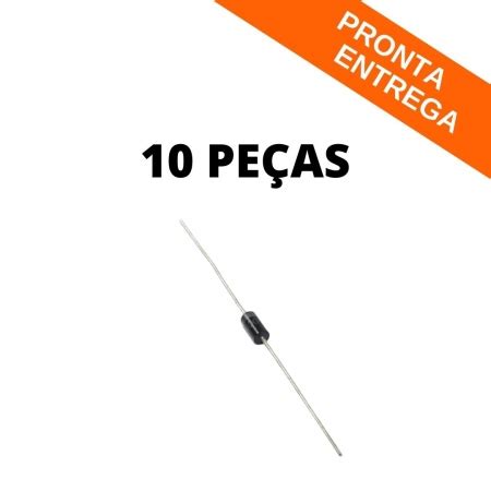 Kit 10 Peças Diodo Retificador 1N4007 1000V 1A DO 41 PTH Diodo