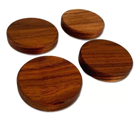 Set De 4 Portavasos De Madera Premium De Tzalam 10 Cm Meses Sin Interés