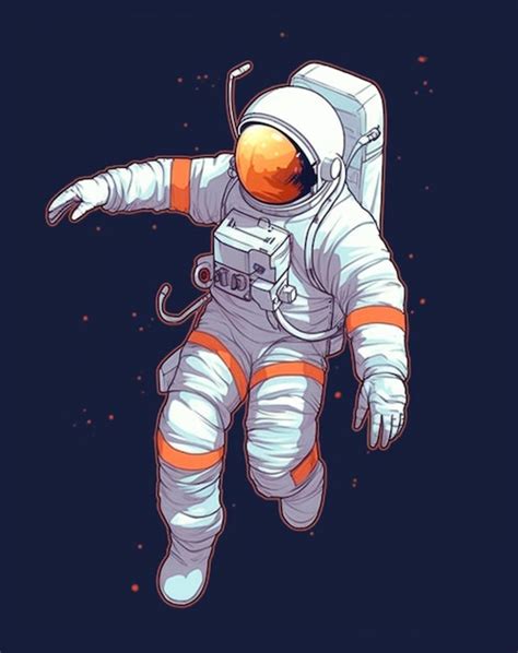 Astronauta En Traje Espacial Flotando En El Aire Con El Brazo Extendido