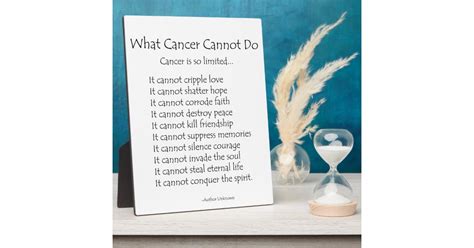 What Cancer Cannot Do Inspirational Poem Plaque | Zazzle