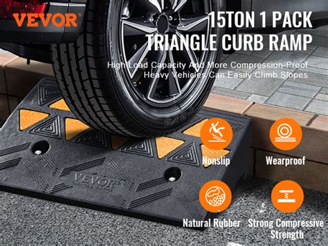 Vevor Rubber Curb Ramp Rise Height Sidewalk Curb Ramp