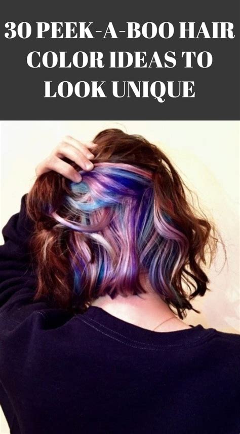 40 Peek A Boo Hair Color Ideas To Look Unique Dark Hair With Highlights Hair Color Long Dark