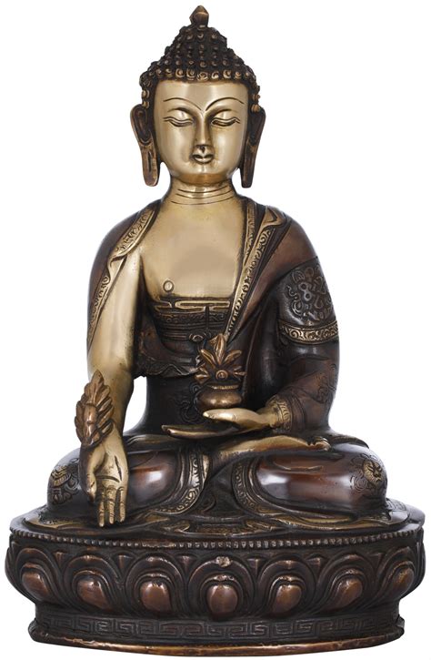 Tibetan Buddhist Deity Medicine Buddha In Brass Handmade Made