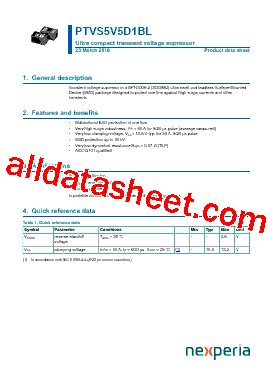 Ptvs V D Bl Datasheet Pdf Nexperia B V All Rights Reserved